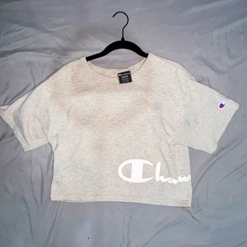 Champion Women's Heritage Cropped Tee-Wrap Around Script
